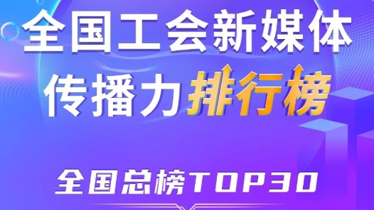 上海、浙江、深圳位列前三！新一期全國工會新媒體傳播力總榜TOP30出爐