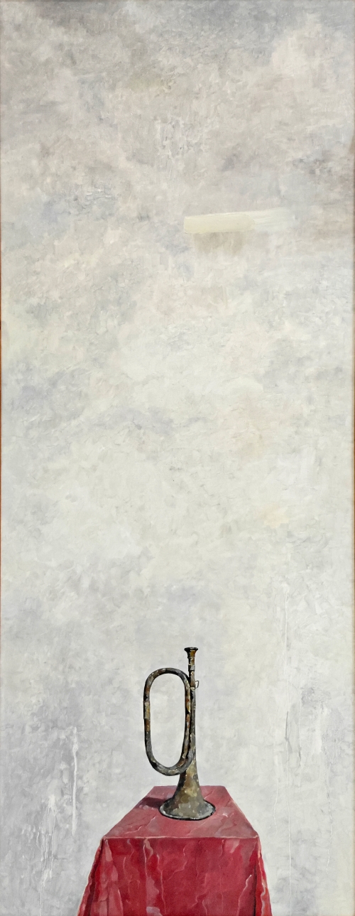 55-李建民-中國石油天然氣集團有限公司-號角聲猶在-油畫-180×70cm-外框尺寸-188x79cm