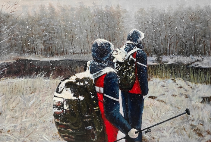 56-林祥朋-中國地質調查局-油畫“傲霜斗雪”最美地質調查員-90X60cm外框尺寸-90X60cm