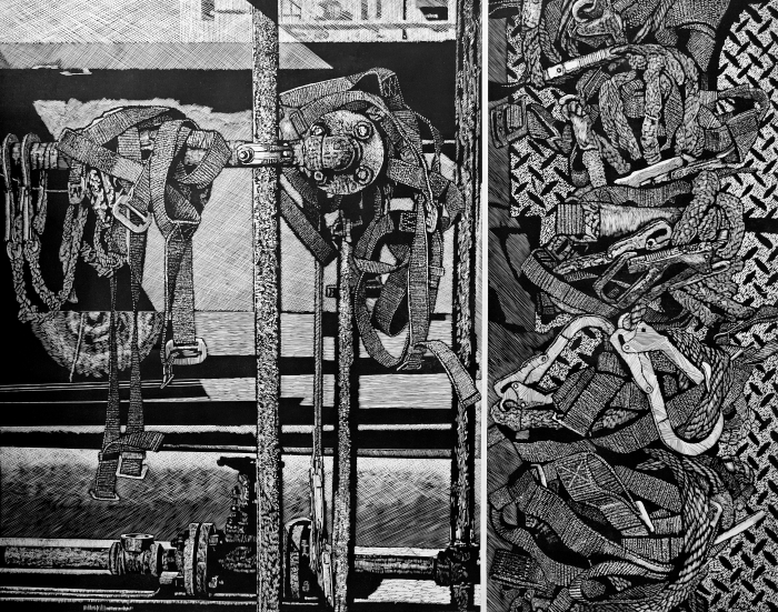 63-王方建-中國石油化工集團有限公司-生命·系-版畫-128×100cm-外框尺寸-146x116cm