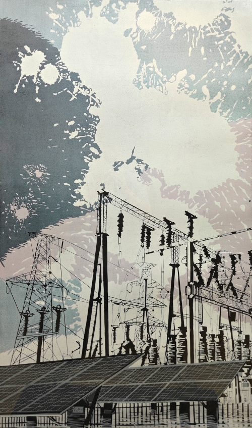 71-劉乃青-版畫-蓬勃--外框尺寸-86X126CM